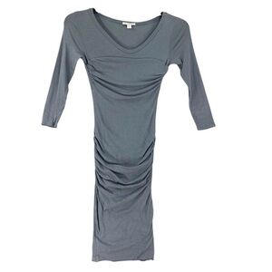 James Perse ruched dress, grayish blue, size 4
